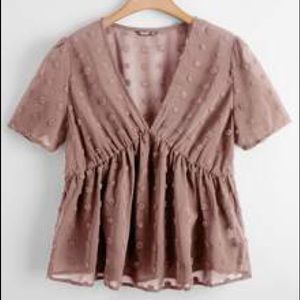 Pink patterned and textured dress shirt